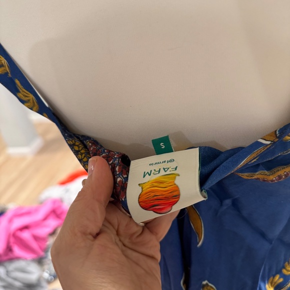 Farm Rio Mermaid Bananas Fringed Tunic Top small - Picture 4 of 4